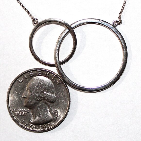 Sterling Silver Geometric Open Circles Necklace - Picture 2 of 6